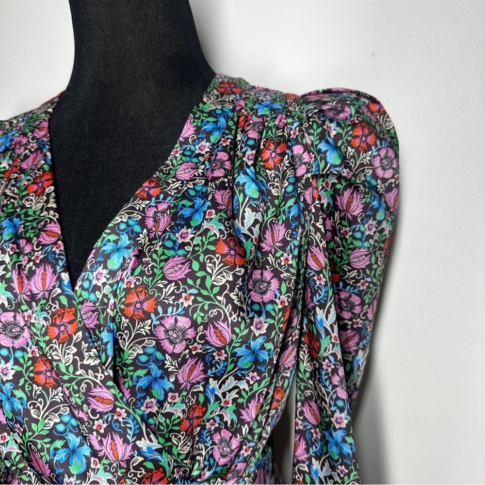 MANGO Printed Floral Dress with Balloon Sleeves Size 4 - Picture 6 of 12
